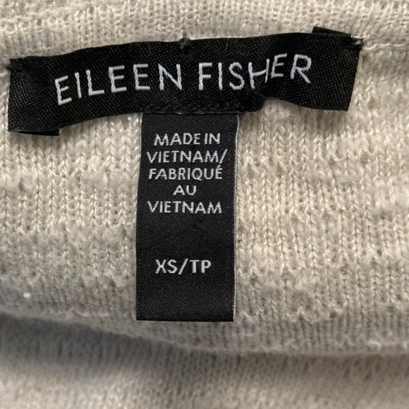 Eileen Fisher Organic Cotton Linen Slub Hooded Cardigan in Bone Cream White XS - Picture 7 of 10